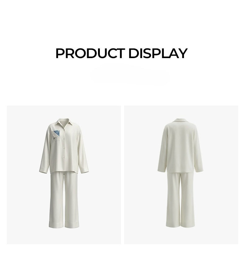 Minimalist Long Sleeve Pajama Set | Simple High-End Loungewear