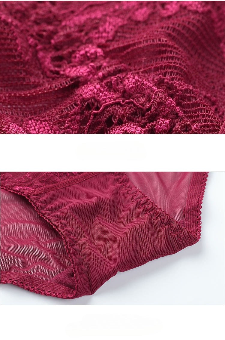 Push-Up Lace Bra Set – Side Support, Anti-Sag & Minimizing | 5 Colors