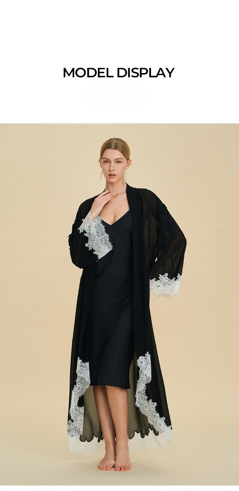 Chiffon Short Morning Robe | Sheer Loungewear for Women