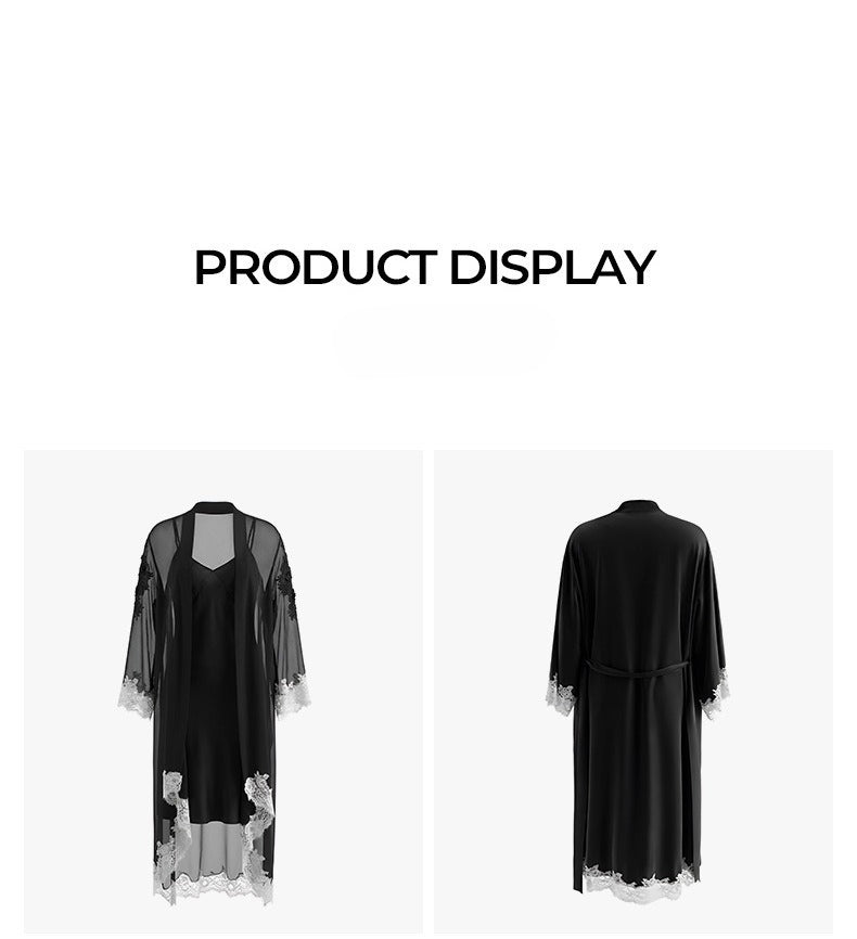 Chiffon Short Morning Robe | Sheer Loungewear for Women