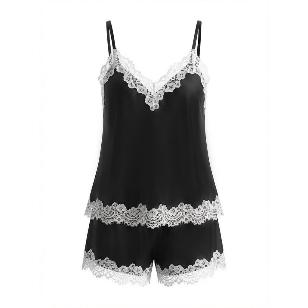 French Spaghetti Strap & Shorts Two-Piece Set | Summer Loungewear