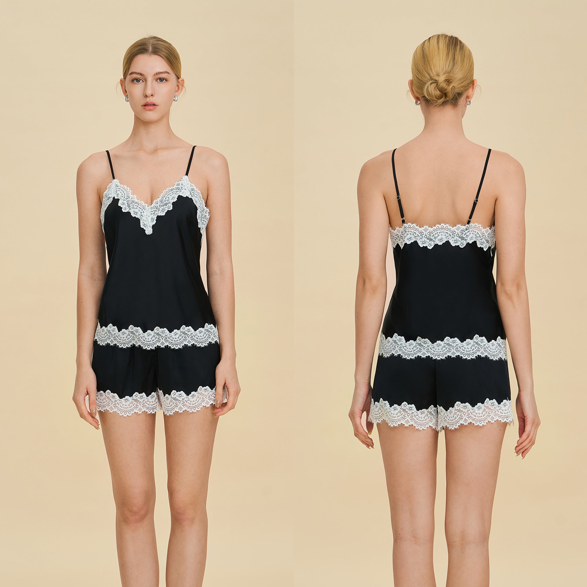 French Spaghetti Strap & Shorts Two-Piece Set | Summer Loungewear