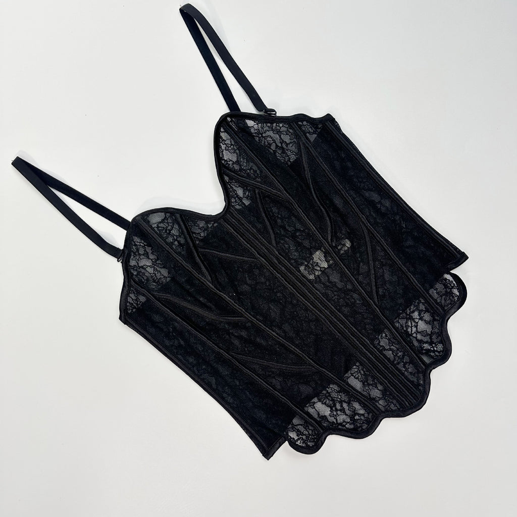French Style Hollow Lace Fishbone Corset Bra