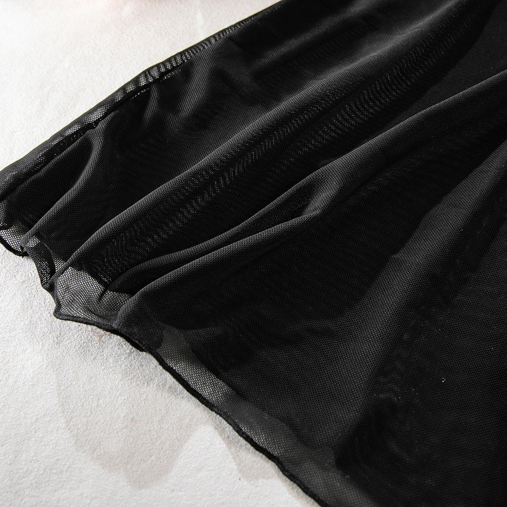 Satin Bow Sheer Lace Sleep Dress