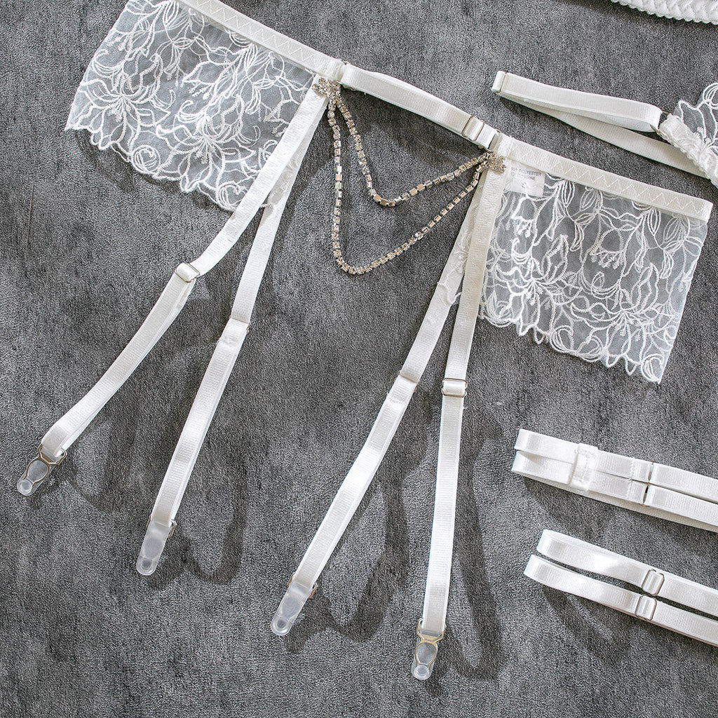 Enchanted Embroidery Chain Sheer Lingerie Set