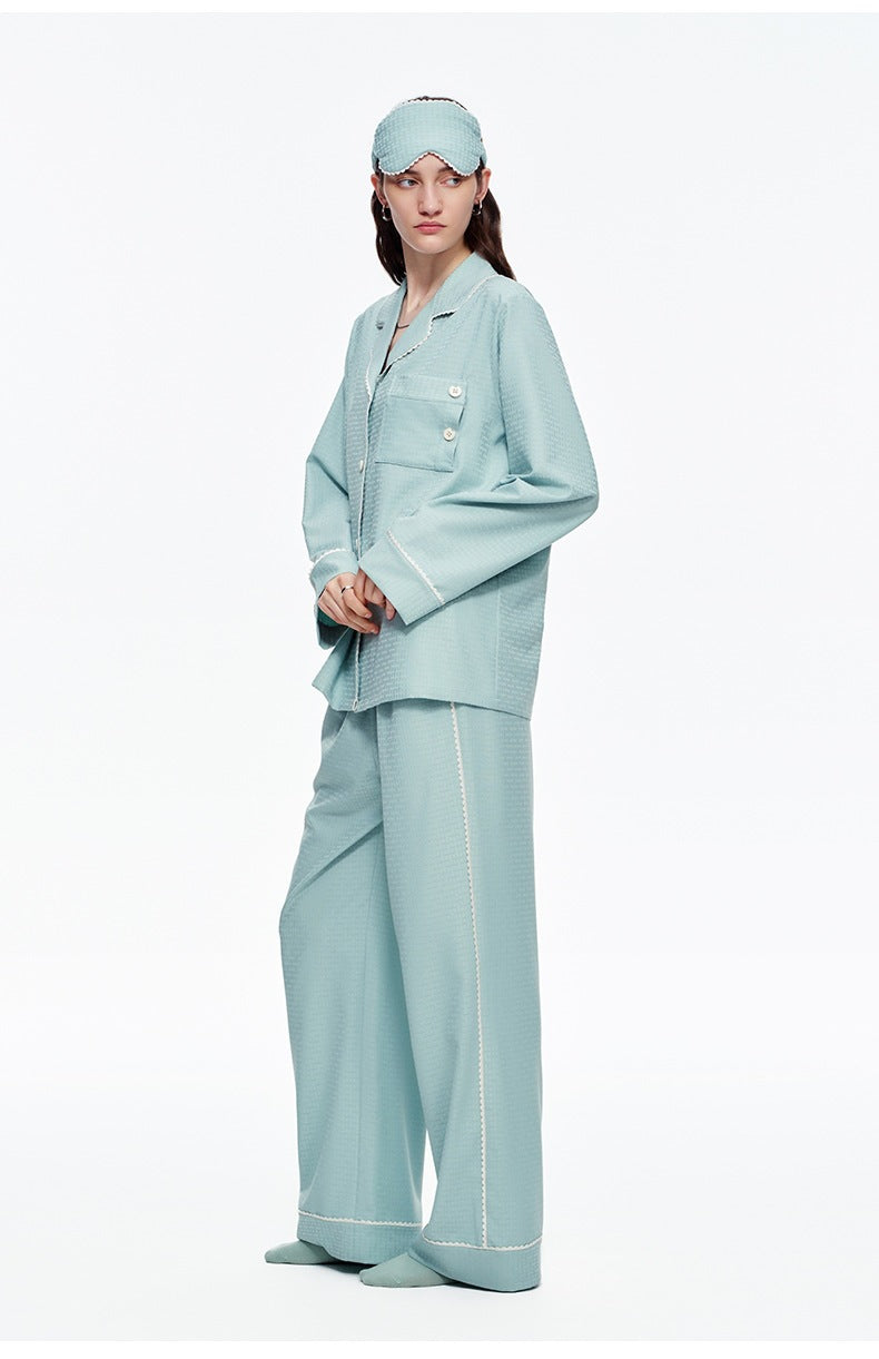 Brushed Soft Long Sleeve Pajama Set | Loose Casual Loungewear