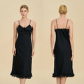 French Petal Satin Spaghetti Strap Nightdress — Luxury Sleepwear