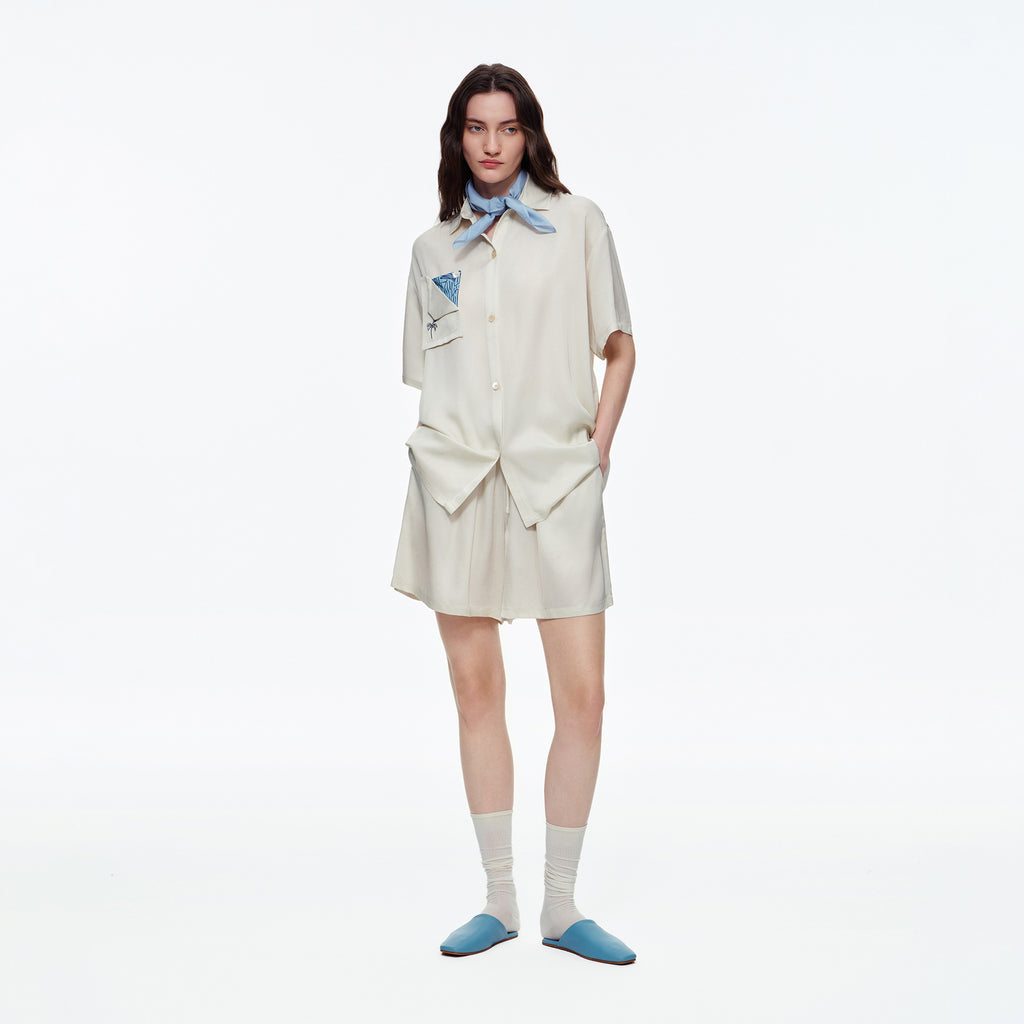 Satin Shirt & Shorts Pajama Set | Women's Summer Loungewear