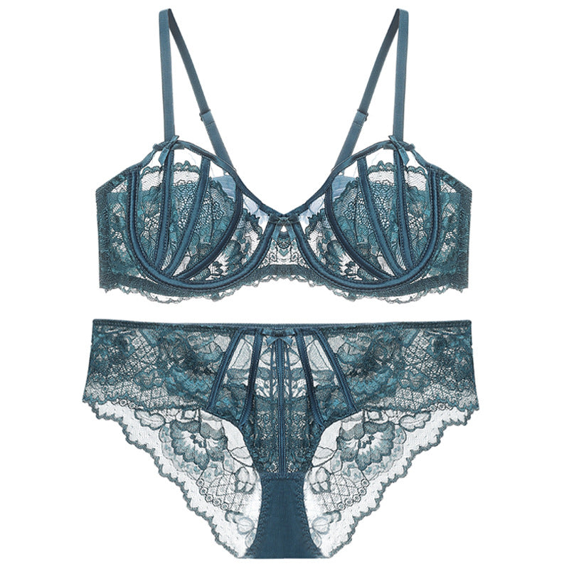 French Lace Full-Cup Bra Set – Minimizing, Lift & Anti-Sag