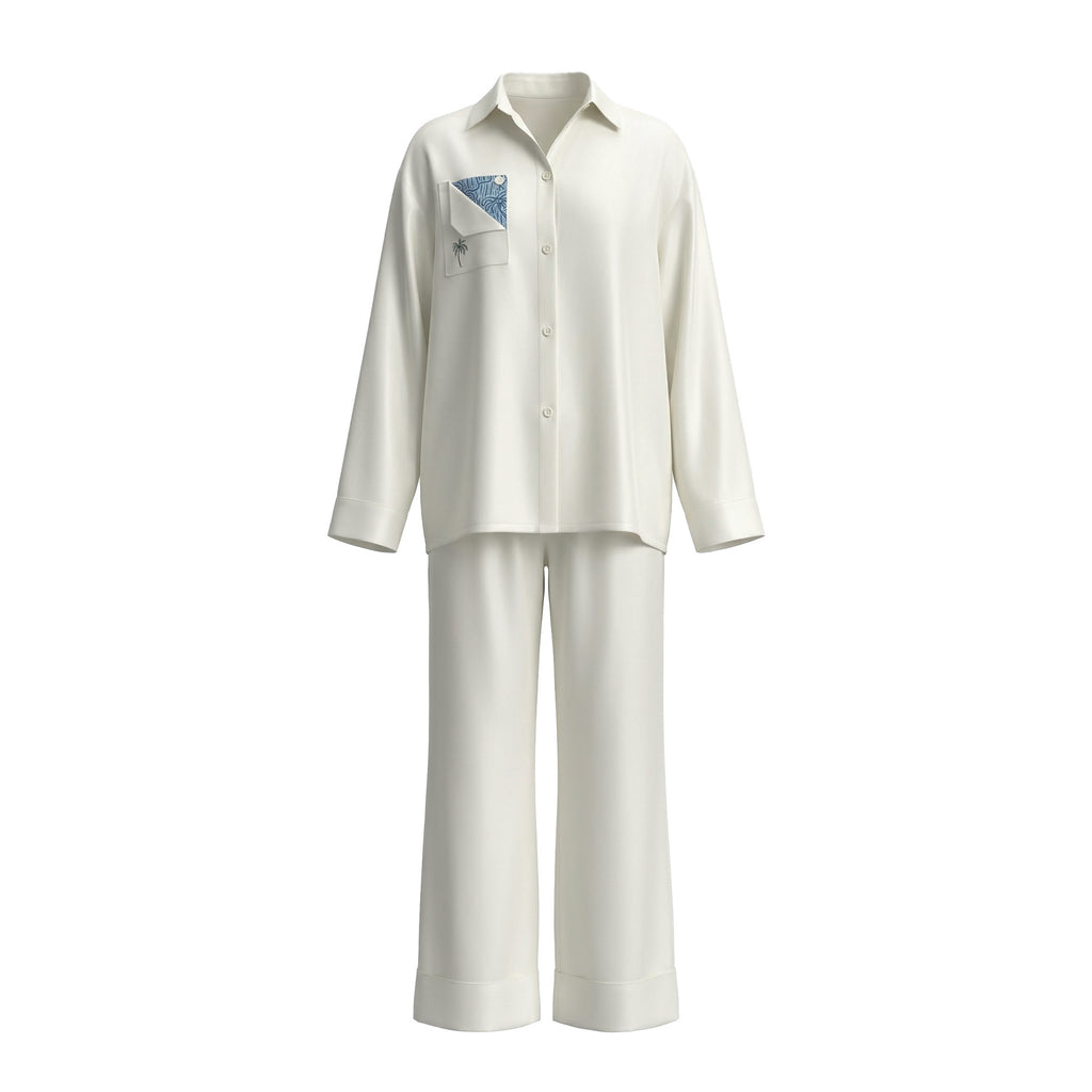 Minimalist Long Sleeve Pajama Set | Simple High-End Loungewear