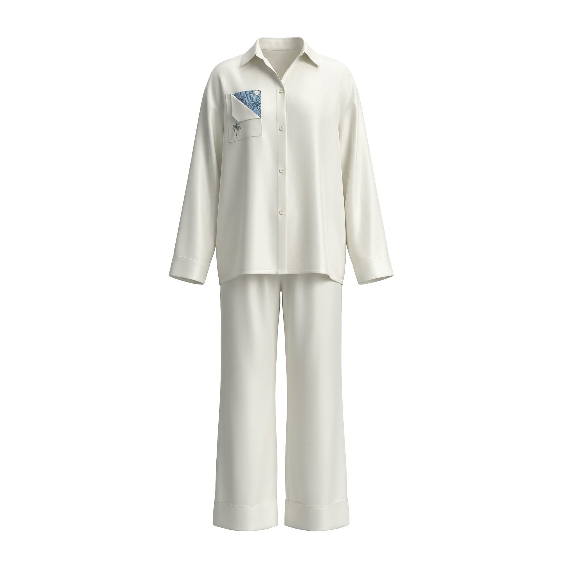 Minimalist Long Sleeve Pajama Set | Simple High-End Loungewear