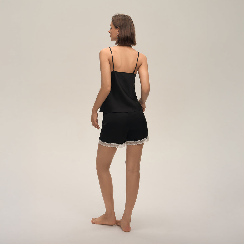 Lace Spaghetti Strap Shorts Loungewear Set — Women's Comfort Homewear