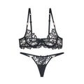 Elegant French Lace Lingerie Set – Embroidered Bra & Panty with Lift Support