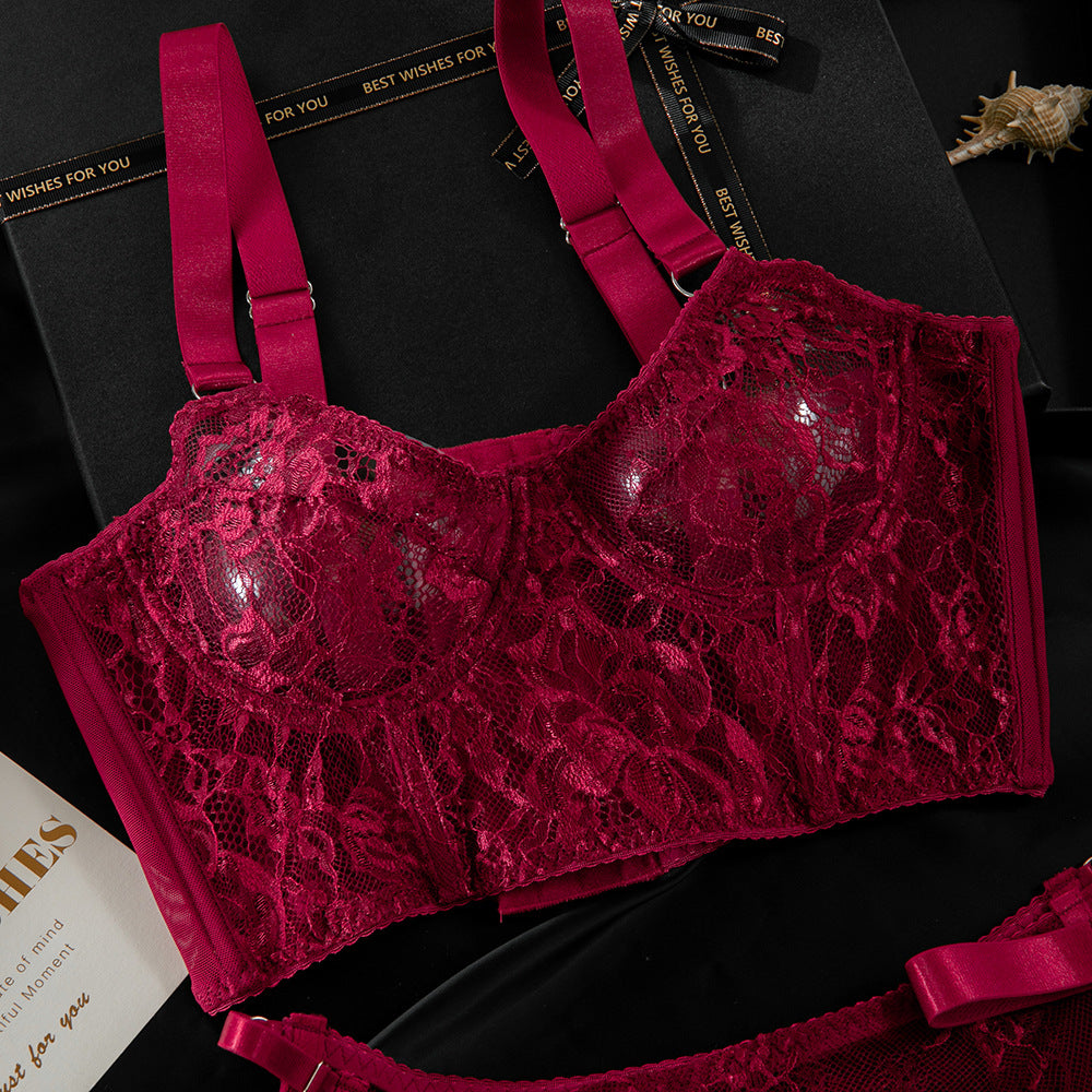 High-Elastic Lace Lingerie Set | 3D Tailored Bra & Brief