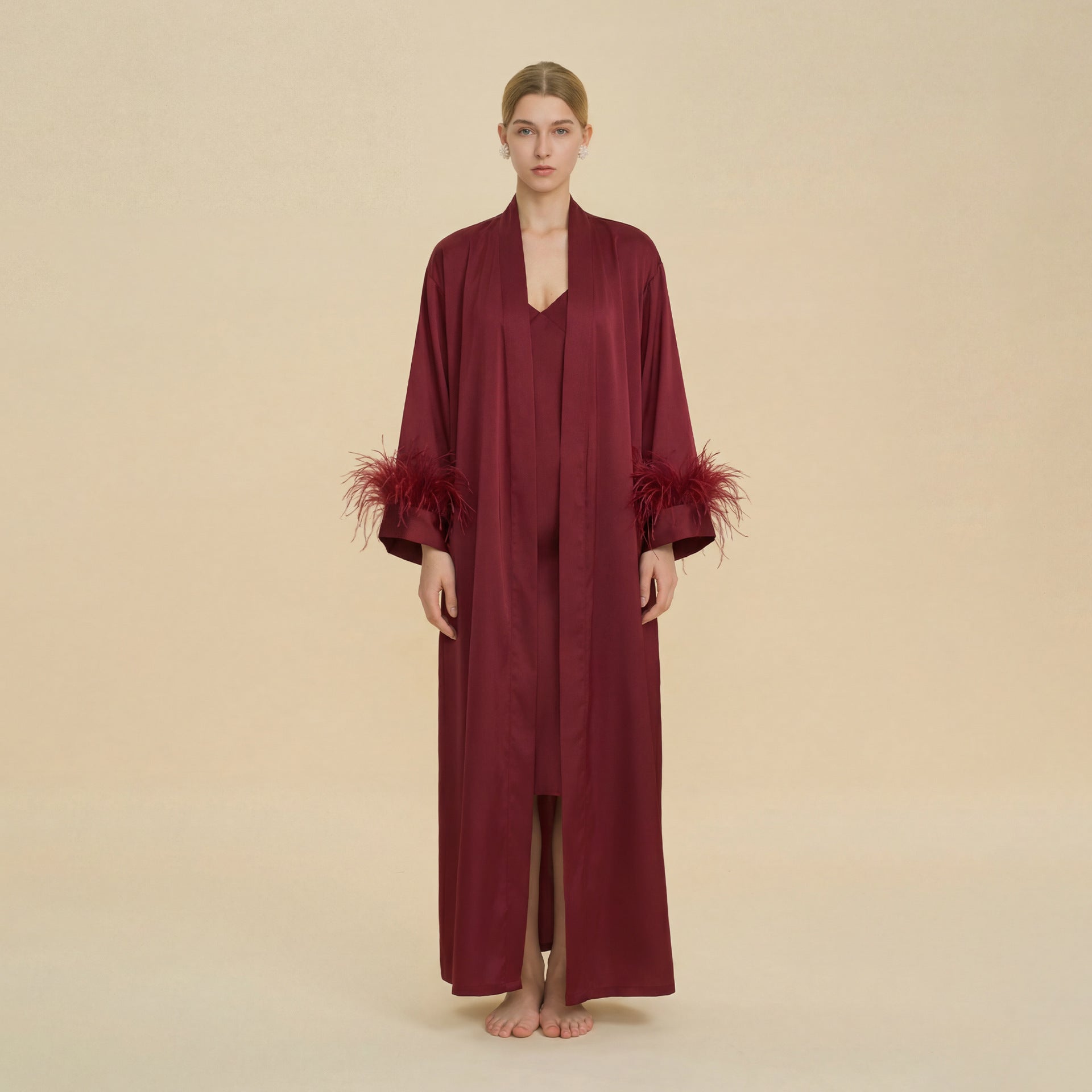 Amazon's new pajamas set women's spring and summer long nightgown suspender nightdress two-piece set women's loungewear women