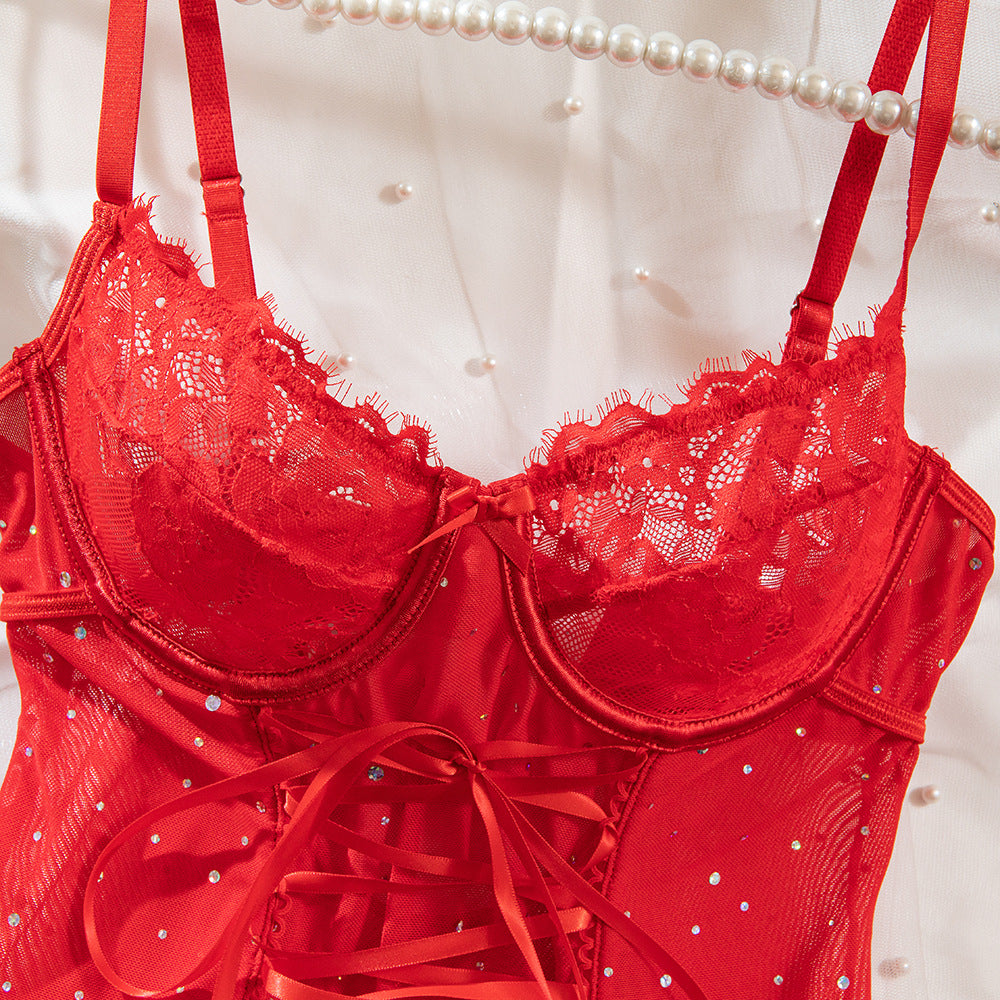 Lace & Sequin Slip Nightdress | French Loungewear Set