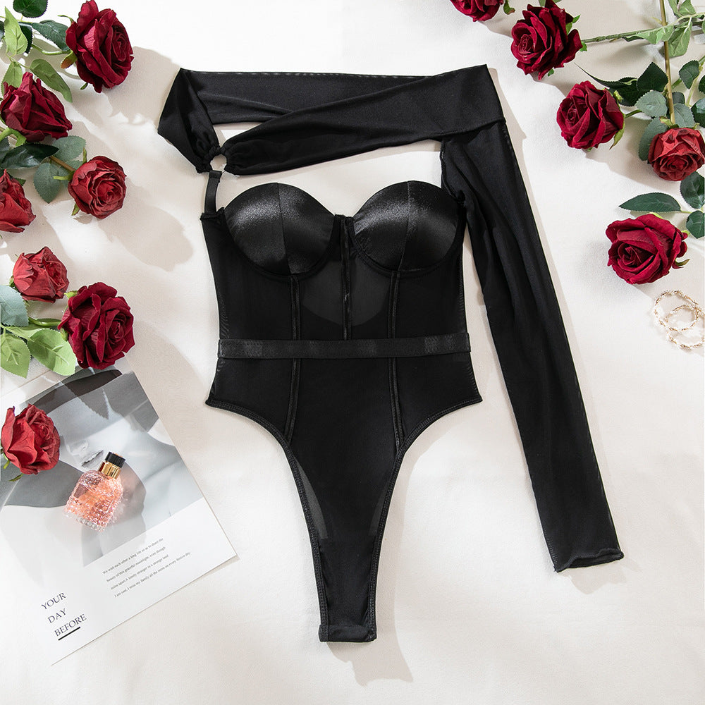 One-Shoulder Mesh Bodysuit