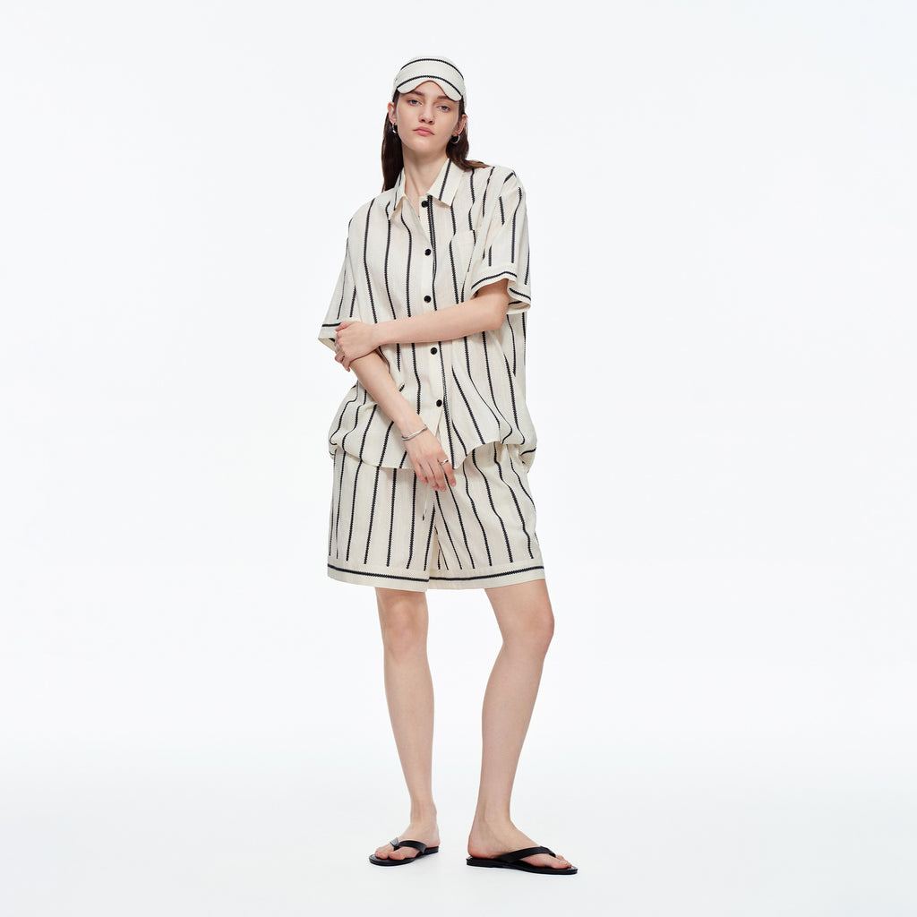 Classic Stripe Short Sleeve Pajama Set | Casual Summer Loungewear