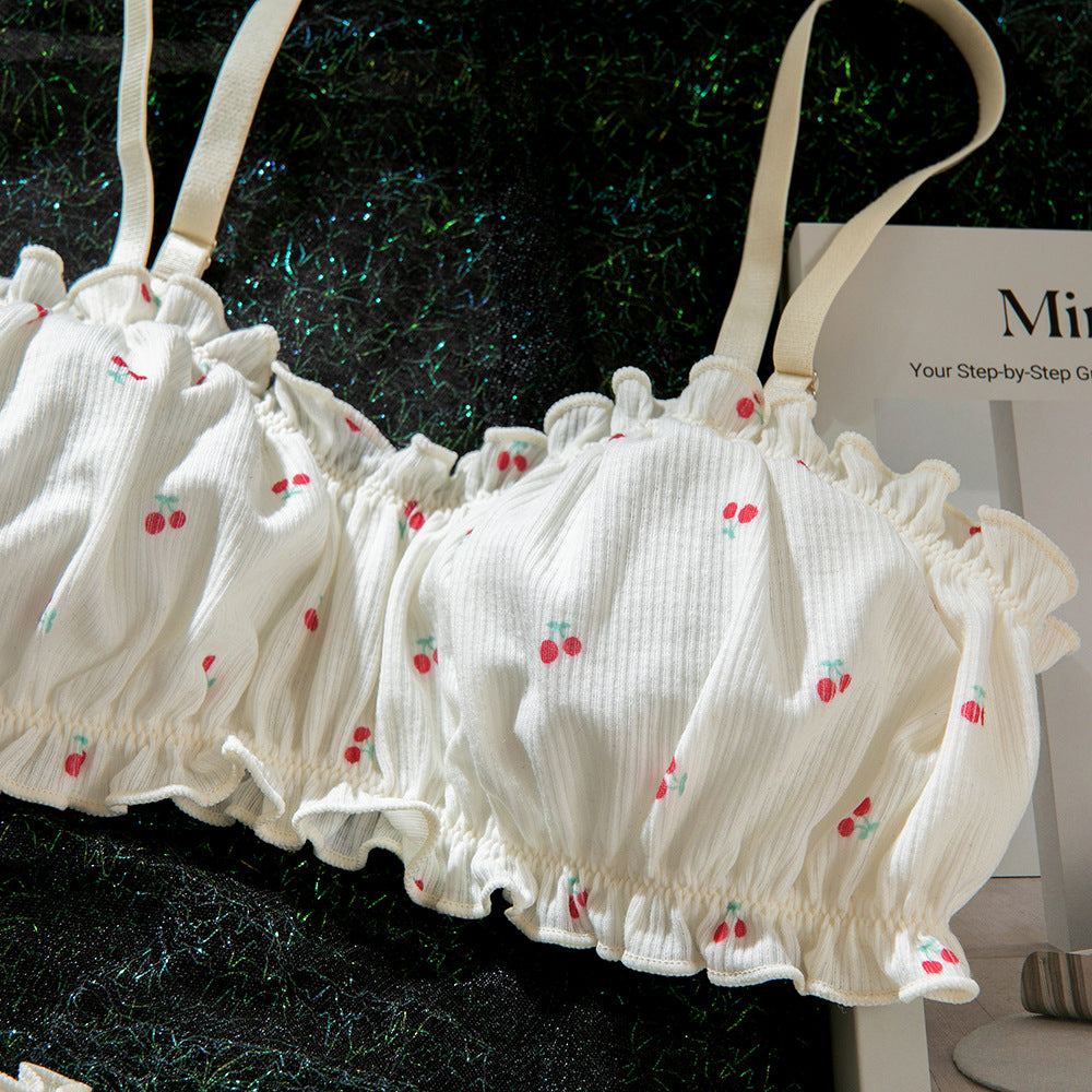 Printed Ruffle Gathering Lingerie Set