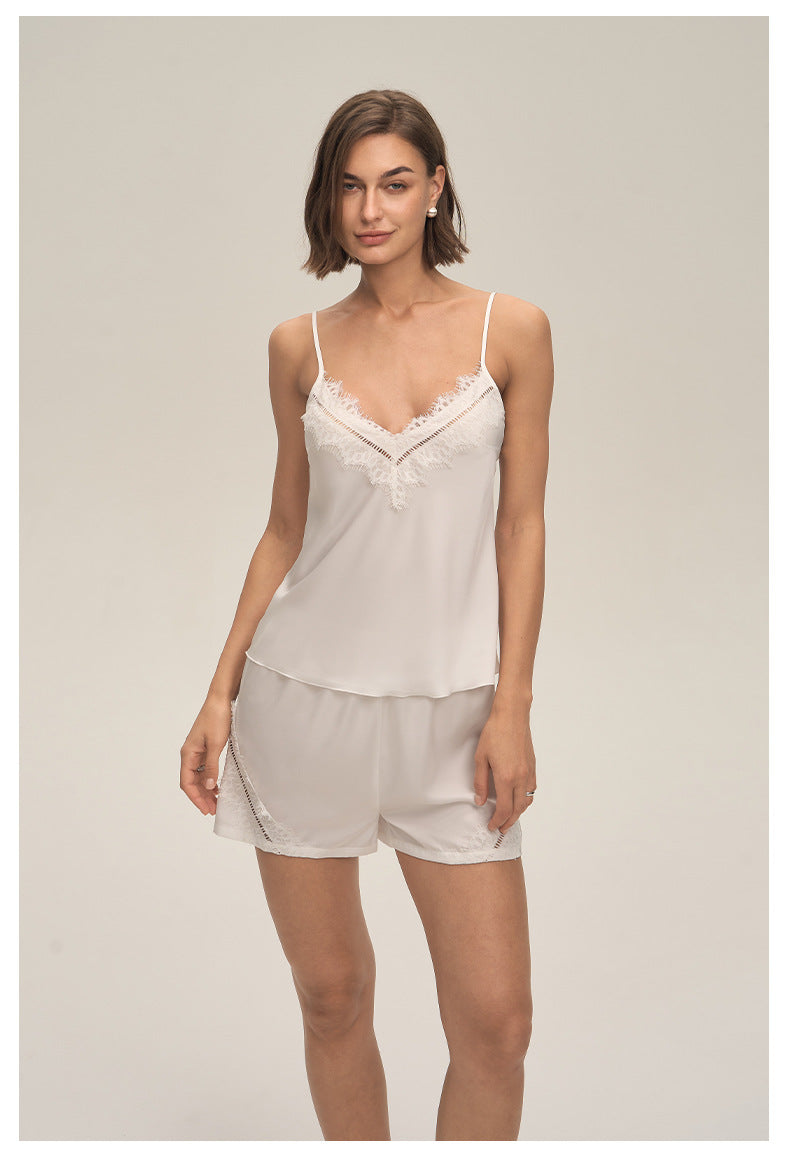 Spaghetti Strap Shorts Leisure Loungewear Set — Women's Summer Homewear