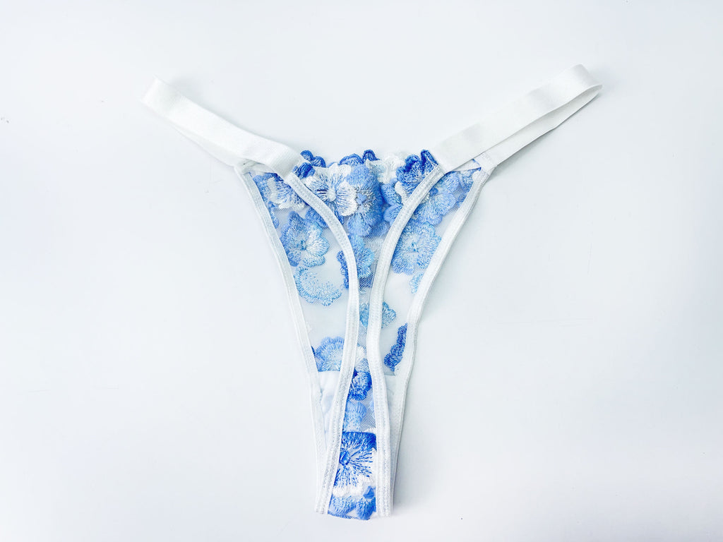 Embroidery Print Lace Bra Set – Sheer, Supportive, Full Coverage
