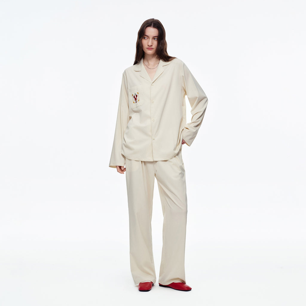 Contrast Color Cartoon Print Pajama Set | High-End Fashion Loungewear