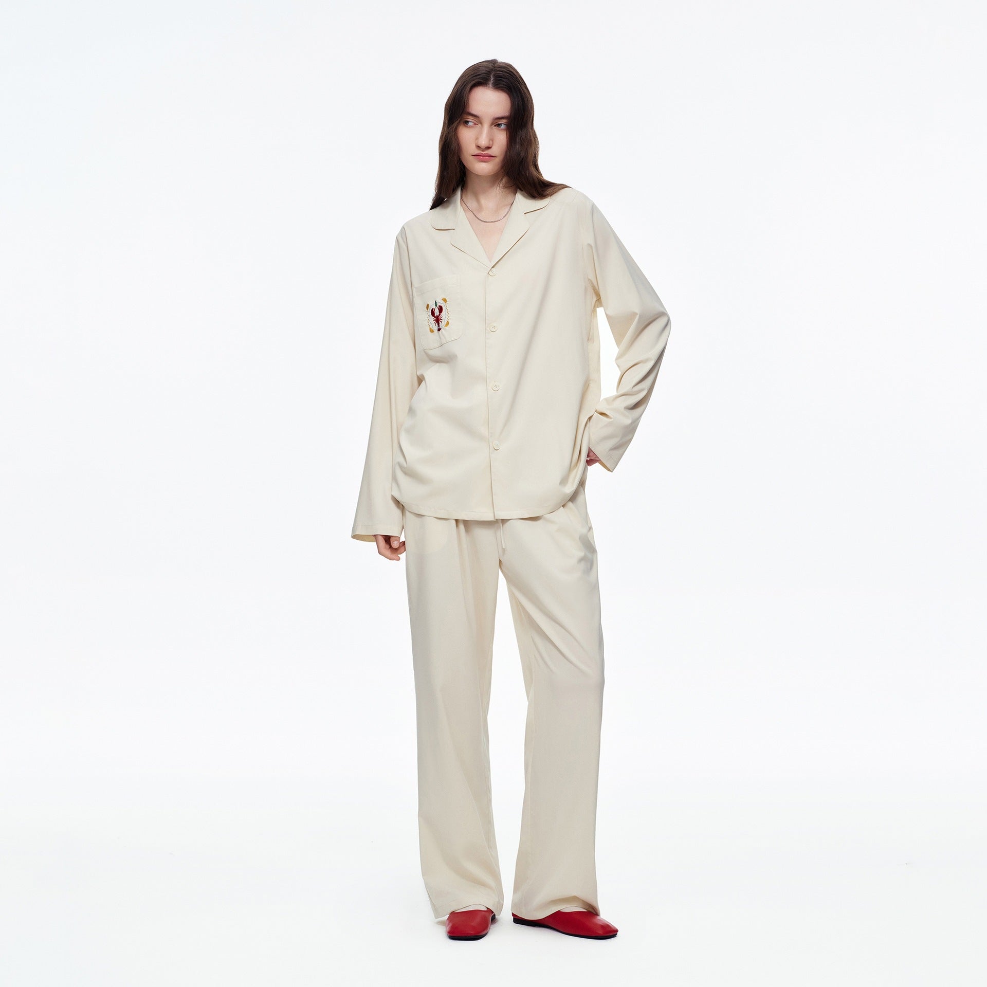 Contrast Color Cartoon Print Pajama Set | High-End Fashion Loungewear