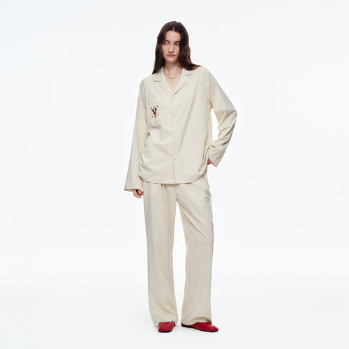 Contrast Color Cartoon Print Pajama Set | High-End Fashion Loungewear – Luxury Lingerie – Sheer Secret