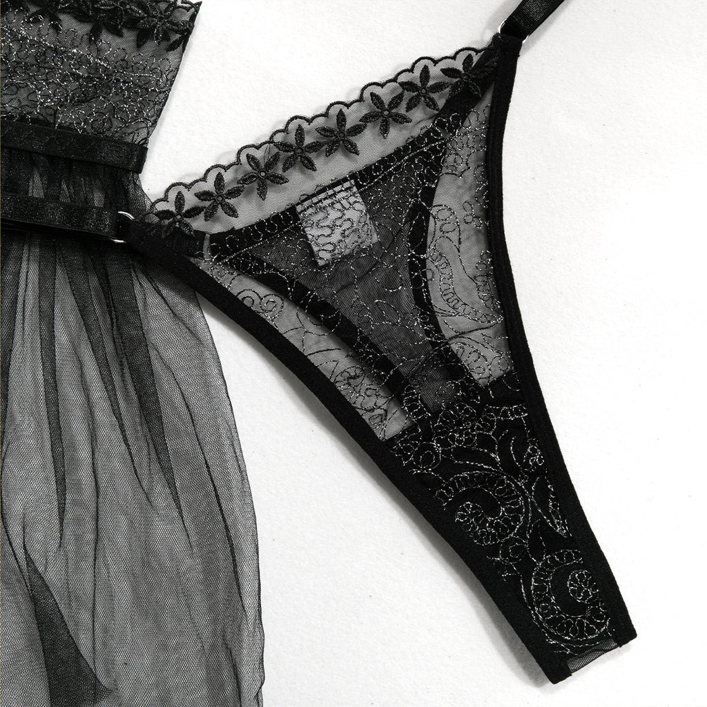 Lace Mesh Halterneck Lingerie Set