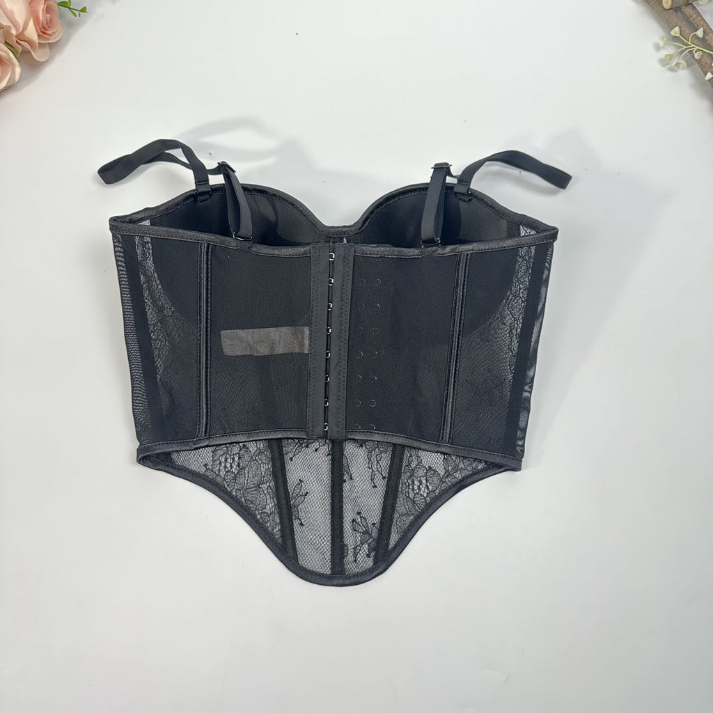 Breathable Open Back Lace Fishbone Corset Bra