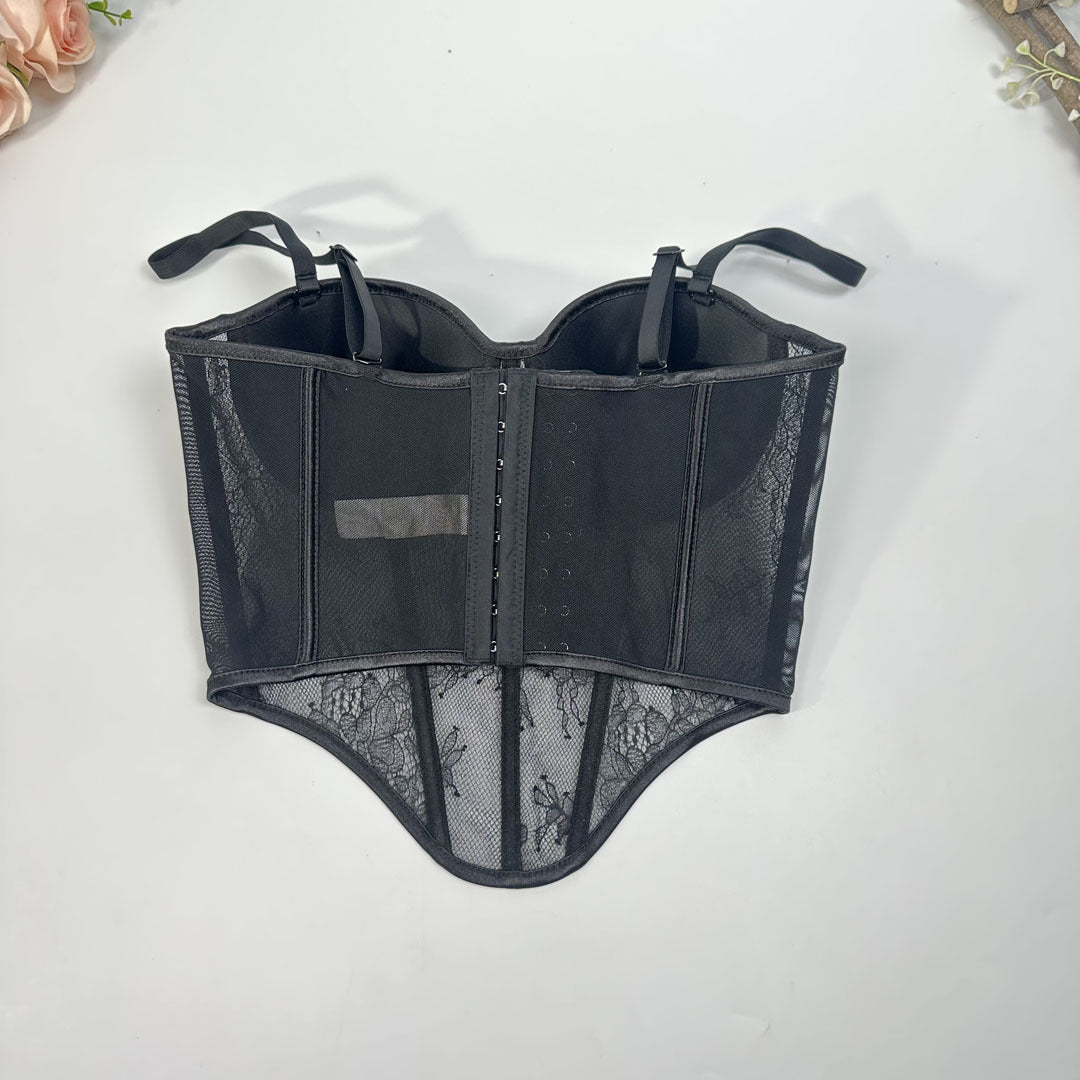 Breathable Open Back Lace Fishbone Corset Bra