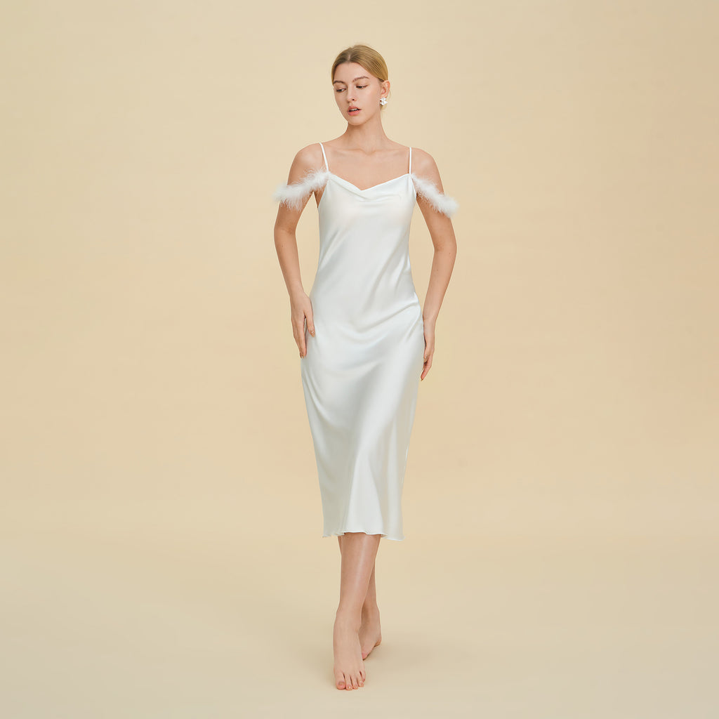 Satin Slip Nightdress | Light Luxury Sleepwear & Bridesmaid Gift