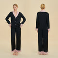 Feather Trim Luxury Pajama Set | Premium Gift Loungewear