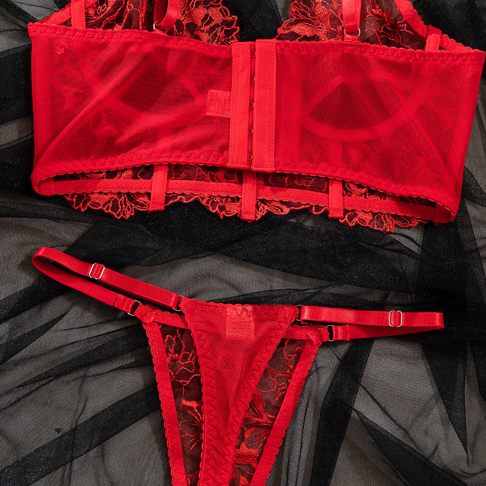French Lace Boned Shaping Camisole Bra Set