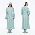 Stripe Waist-Tie Long Morning Robe | Soft Loungewear with Sleep Mask