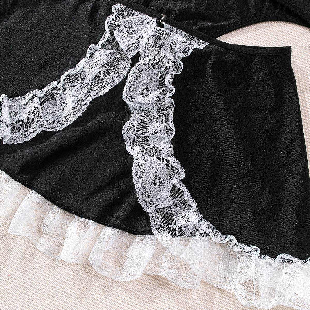 Sheer Mesh Backless Apron Lingerie Dress