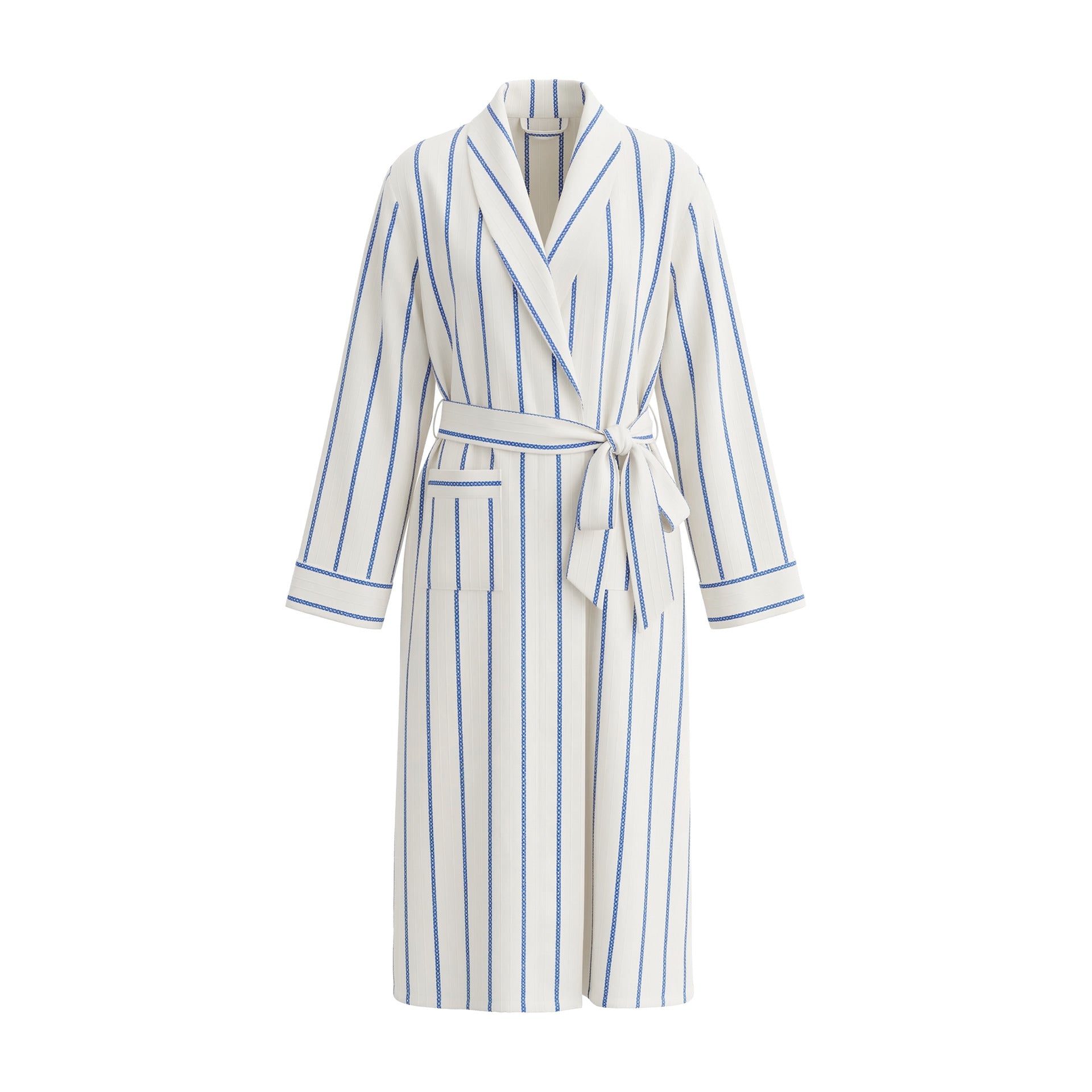 Yarn-Dyed Stripe Long Robe | Classic Cotton-Feel Loungewear