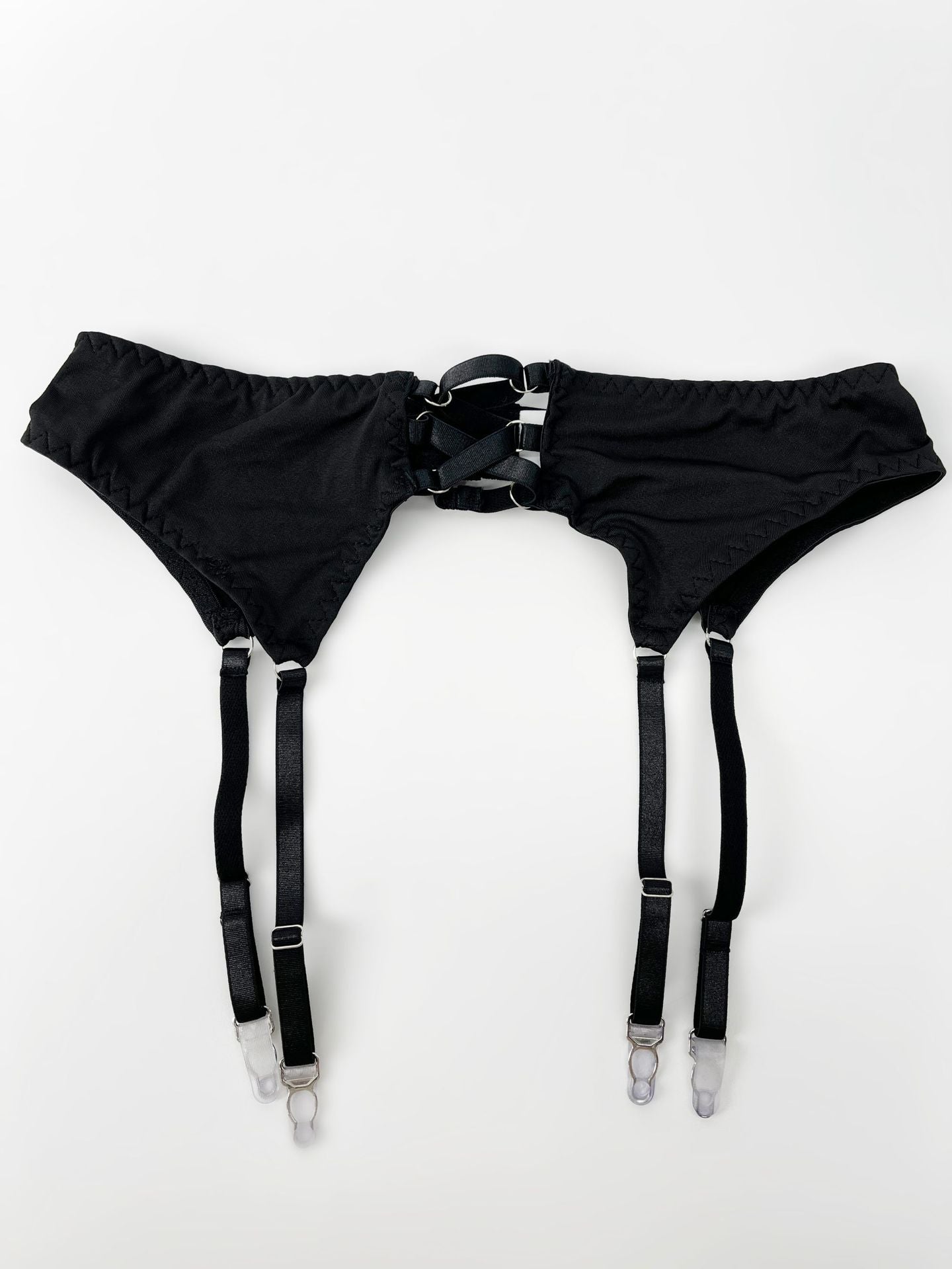Bow Hollow Strap Lingerie Set – Ultra-Thin, with Leg Socks & Gloves