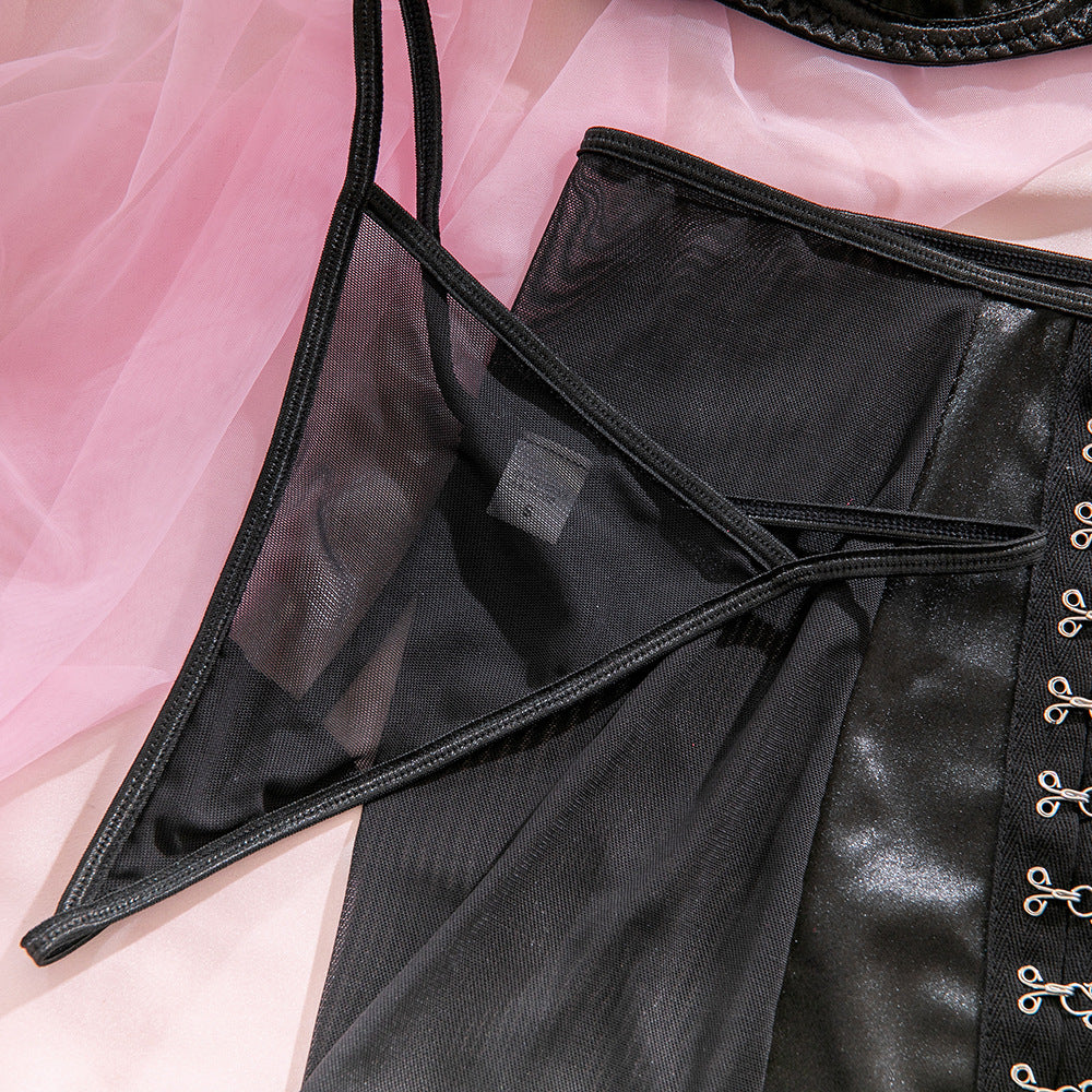 Sheer Mesh Bra & High-Waist Lift 3-Piece Lingerie Set