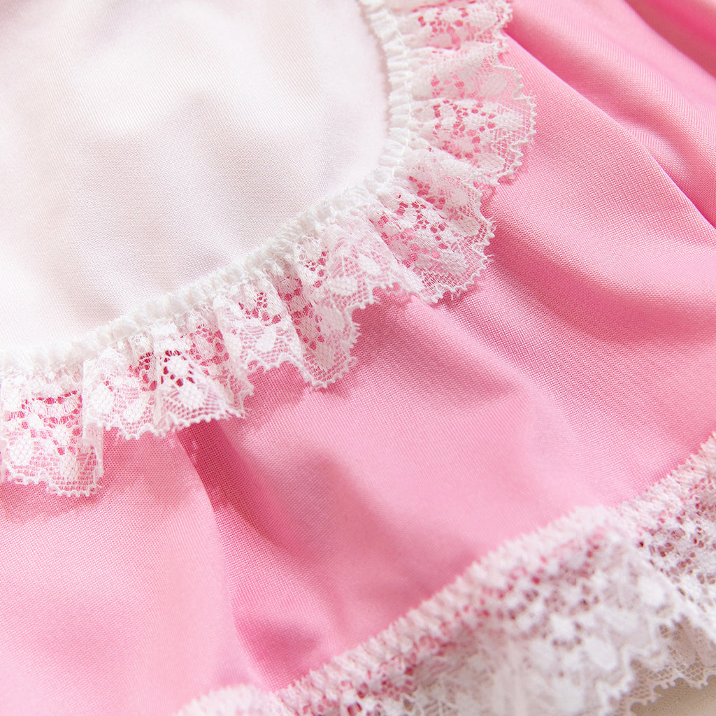 Sinful Maid Lace Apron Lingerie Four-Piece Set
