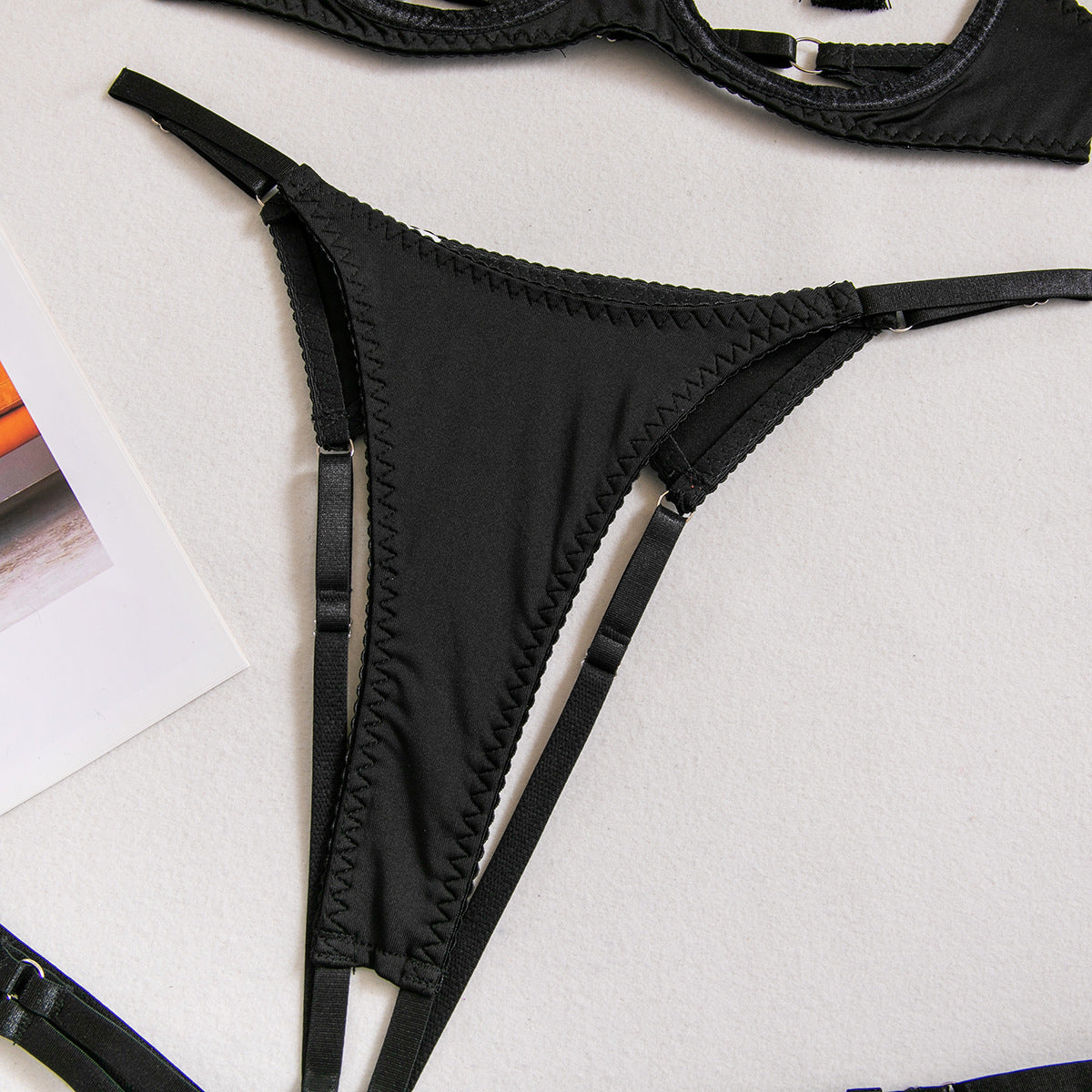 Hollow Tassel Open Lingerie Set