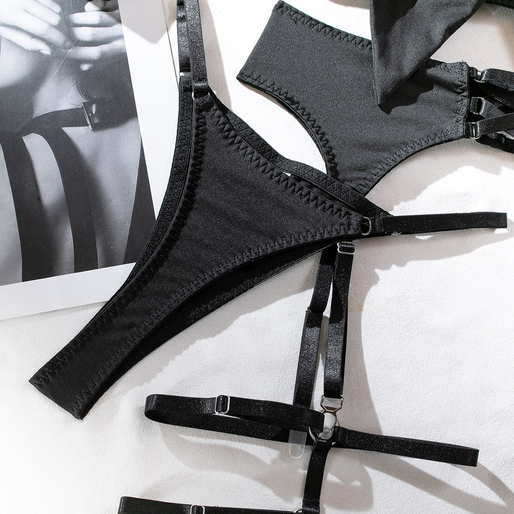 Vixen Bow Underwire Lingerie Set with Gloves