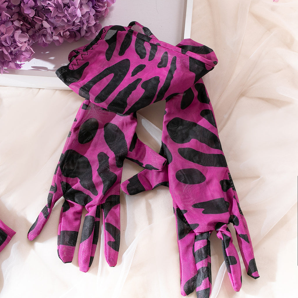 Leopard Print Bra Gloves Leg Sock Lingerie Set