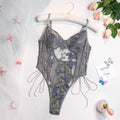 Butterfly Embroidery Slim Fit Bodysuit