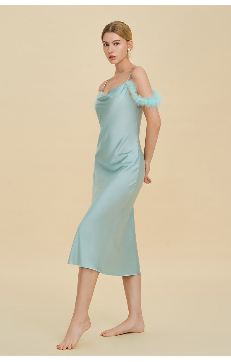 Satin Slip Nightdress | Light Luxury Sleepwear & Bridesmaid Gift