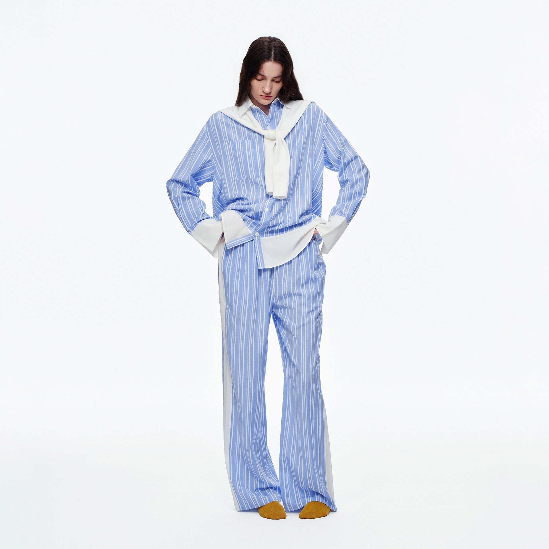 Stripe Long Sleeve Pajama Set | High-End Spring & Autumn Loungewear