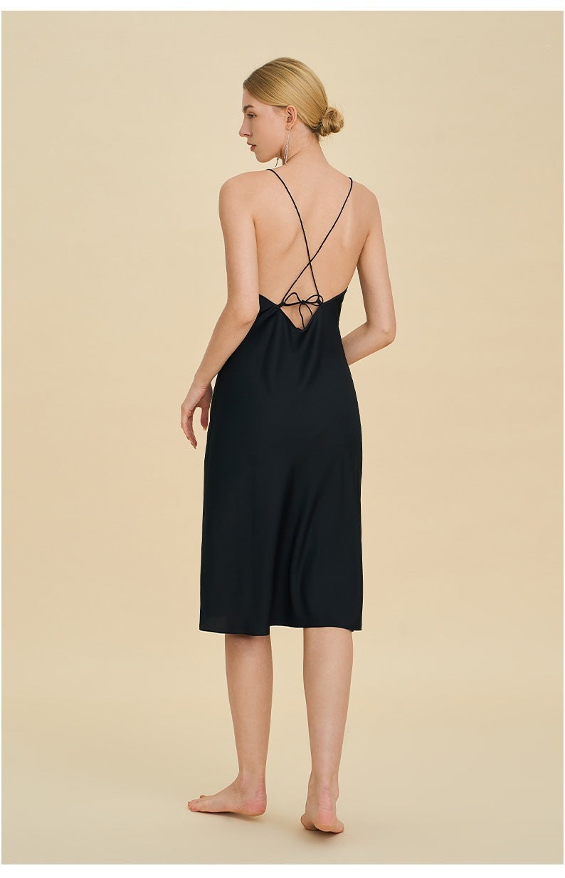 Amazon's new pajamas set women's spring and summer long nightgown suspender nightdress two-piece set women's loungewear women