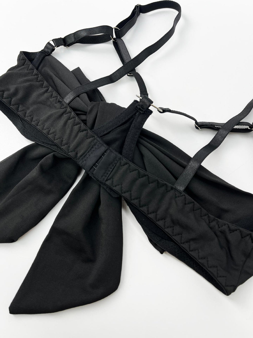 Bow Hollow Strap Lingerie Set – Ultra-Thin, with Leg Socks & Gloves