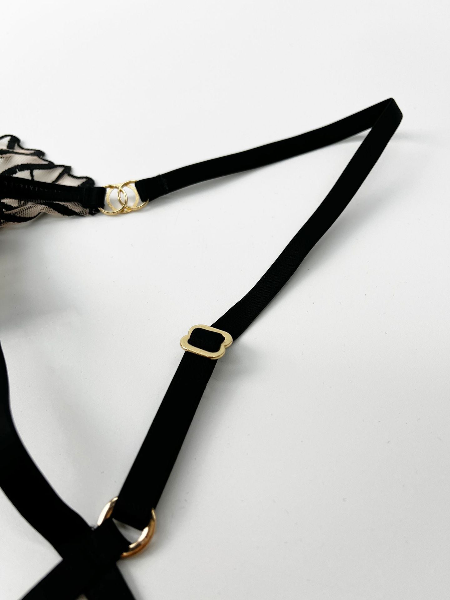 Mesh Embroidery Hollow Bra Set – Sheer, Full Coverage, with Thong
