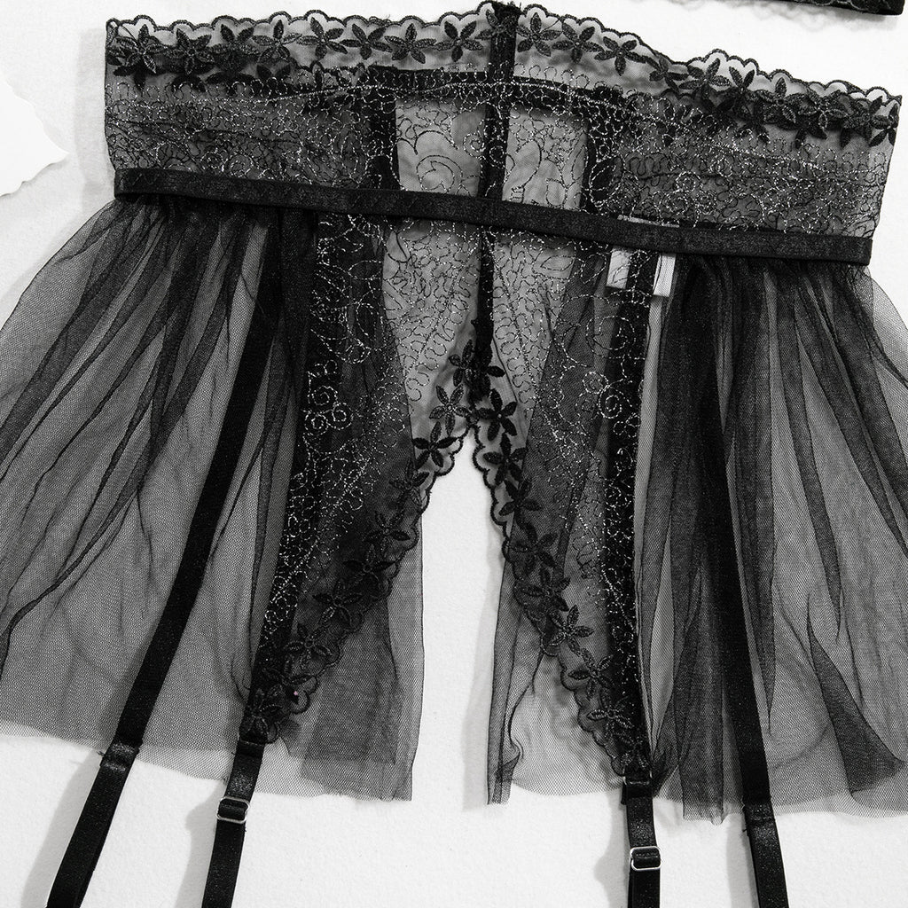 Lace Mesh Halterneck Lingerie Set